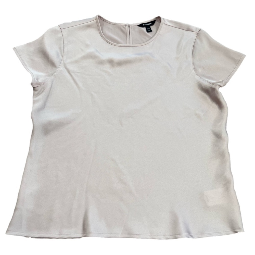 Express Blush Pink Silk Like Short Sleeve Blouse Size Small